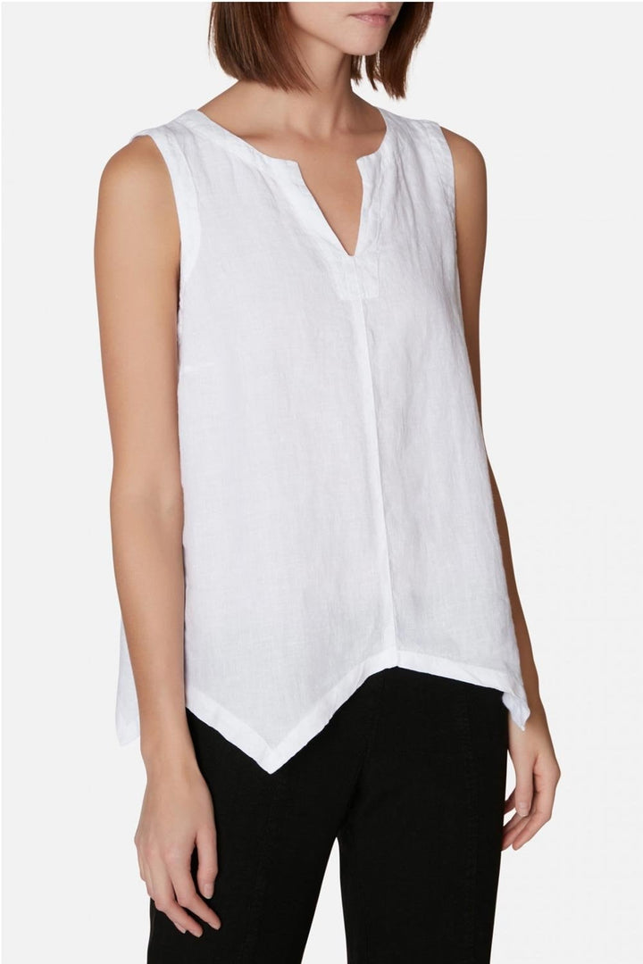 ORGANZA LINEN ASYMMETRIC VEST | COL=AZALEA,SKY,WHITE
