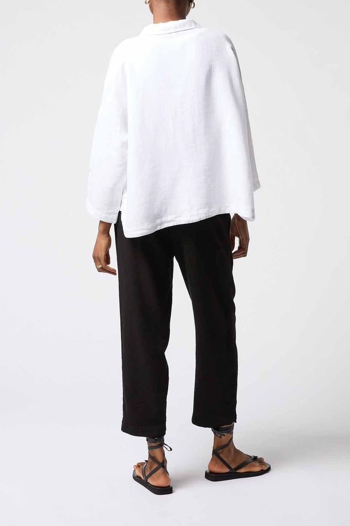 ORGANZA LINEN BOXY JACKET | COL=WHITE