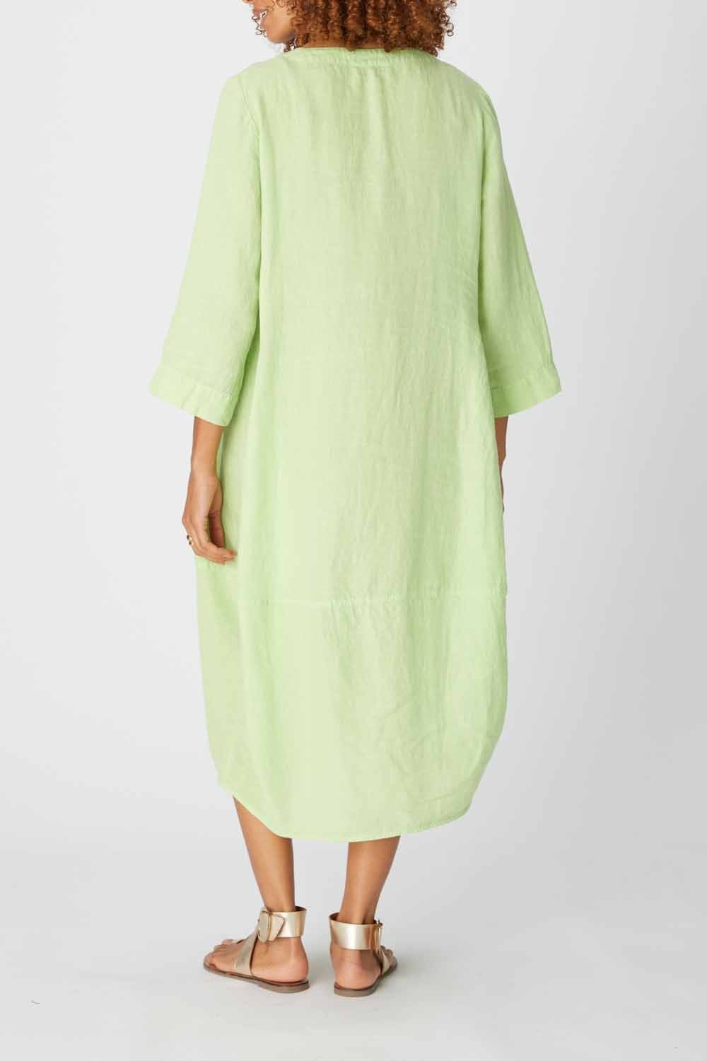 ORGANZA LINEN BUBBLE DRESS | COL=CORNFLOWER,TEA GREEN