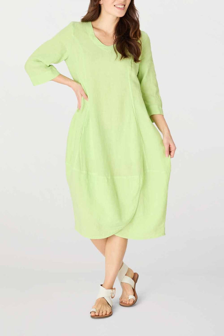 ORGANZA LINEN BUBBLE DRESS | COL=CORNFLOWER,TEA GREEN