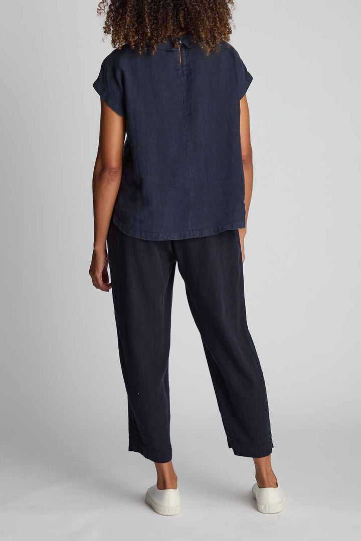 ORGANZA LINEN PLEAT FRONT TOP | COL=NIGHT