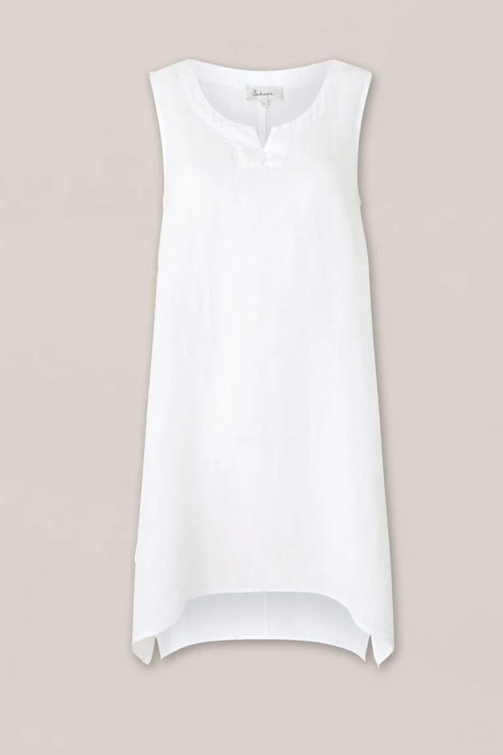 ORGANZA LINEN POINT HEM VEST | COL=WHITE