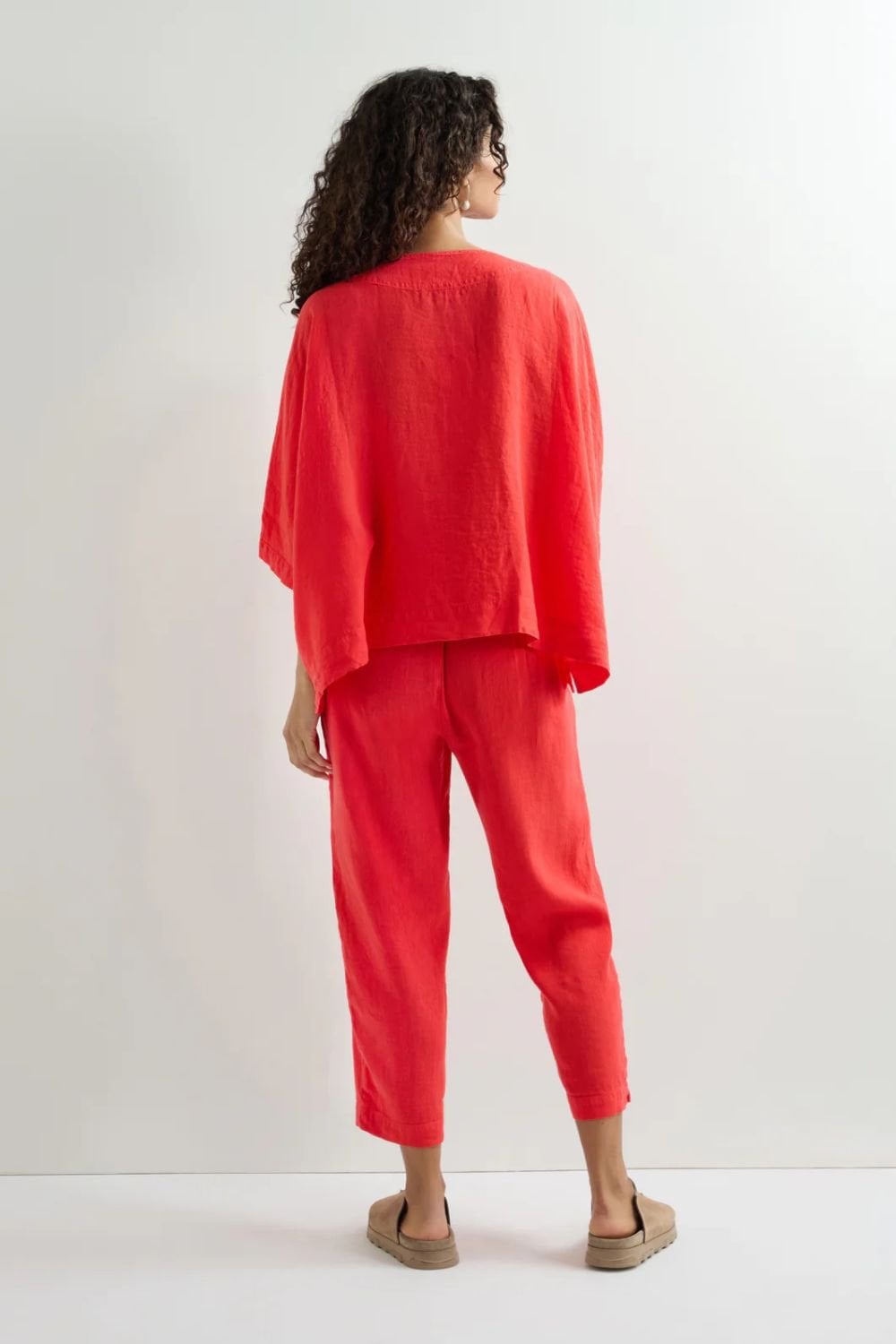 ORGANZA LINEN RELAXED JACKET | COL=SCARLET