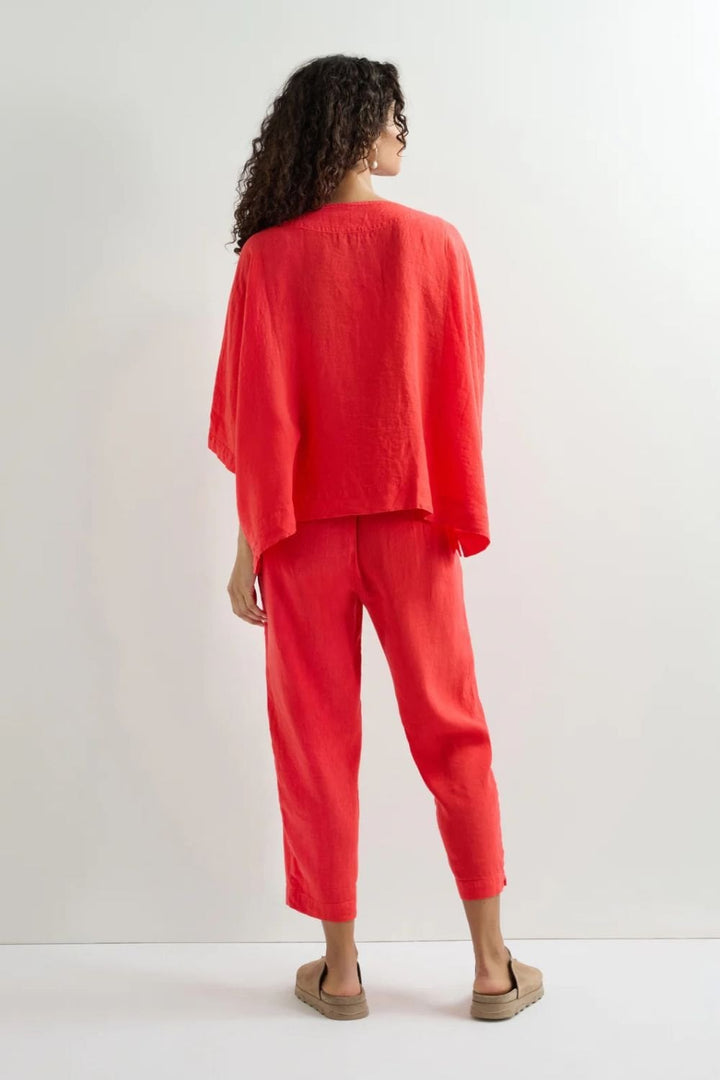 ORGANZA LINEN RELAXED JACKET | COL=SCARLET