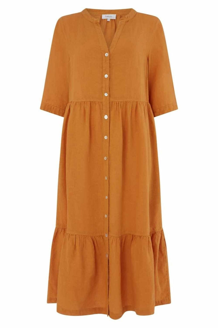 ORGANZA LINEN SHIRT DRESS | COL=DIJON,SOFT PINE