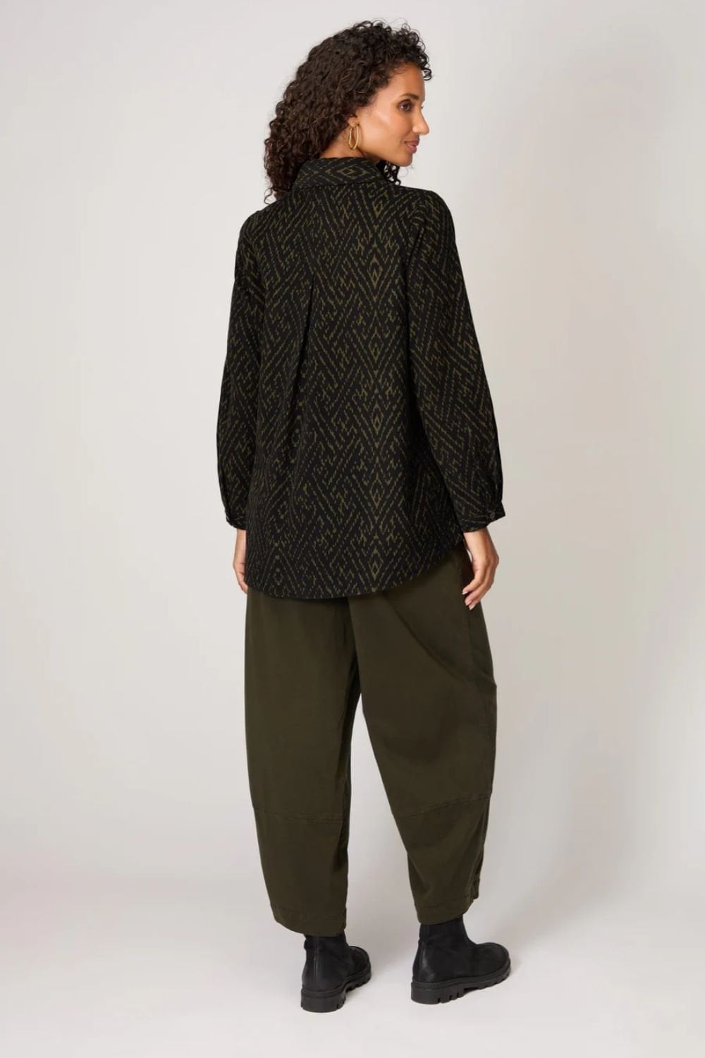 ORNATE TEXTURED CORD SHIRT | COL=KHAKI