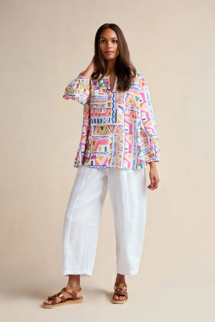 PAINTED GEOMETRY BLOUSE | COL=MULTI