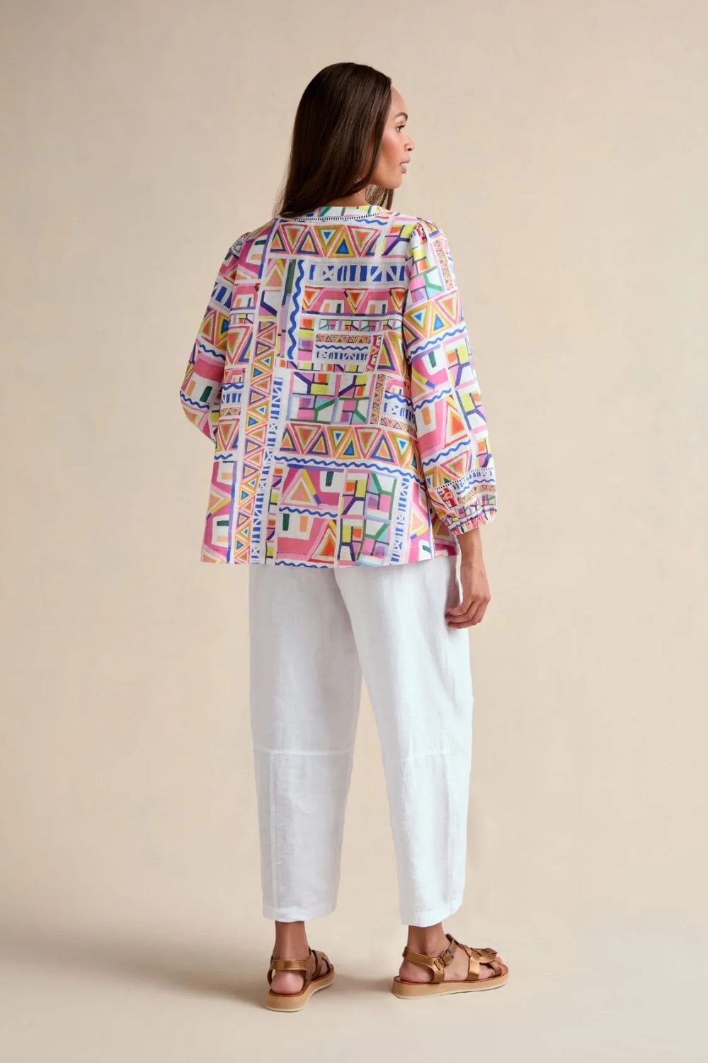 PAINTED GEOMETRY BLOUSE | COL=MULTI