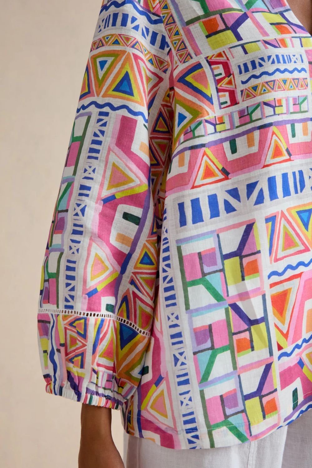 PAINTED GEOMETRY BLOUSE | COL=MULTI