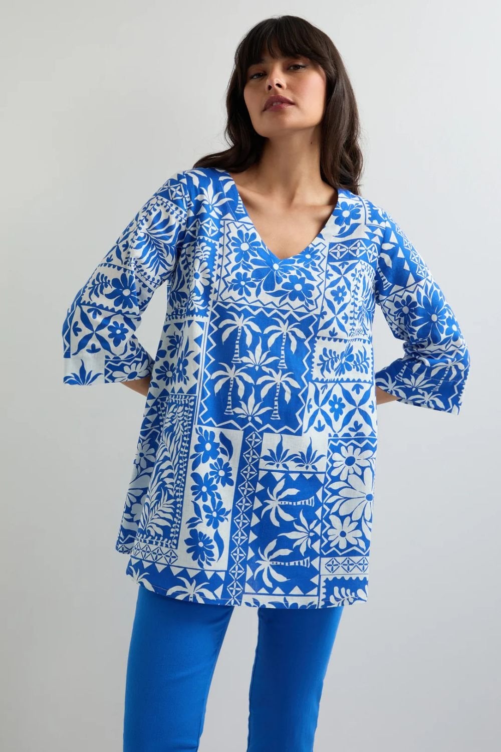 PATCHWORK TROPICAL TUNIC | COL=MIX