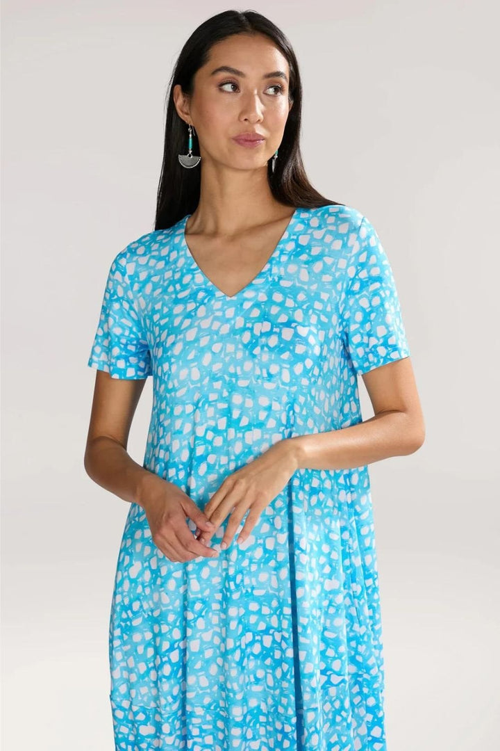 PEBBLE PRINY JERSEY BUBBLE DRESS | COL=AQUA