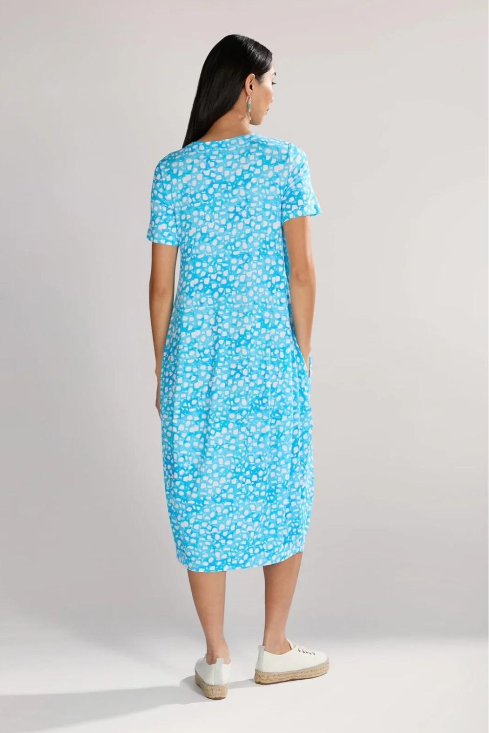 PEBBLE PRINY JERSEY BUBBLE DRESS | COL=AQUA