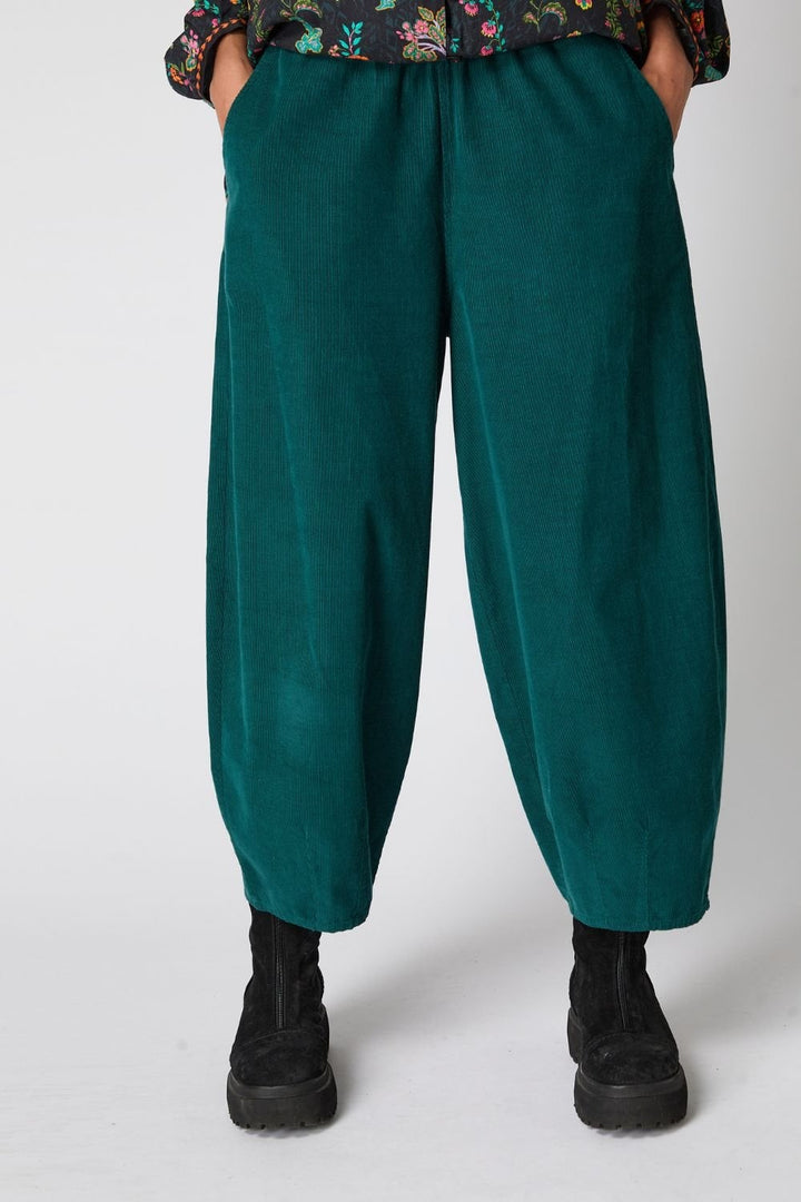 PINWALE CORD BUBBLE TROUSER | COL=JADE