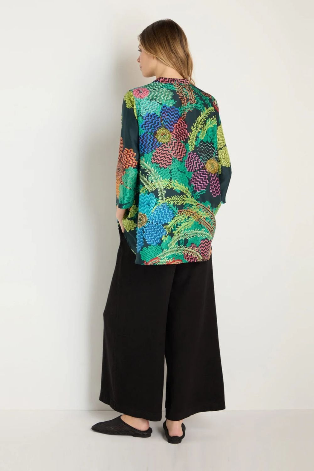 PIXCELATED PETALS SILK SHIRT | COL=MULTI