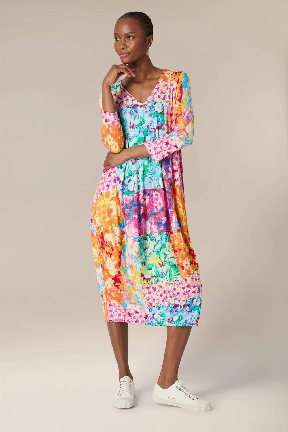 POPART FLORAL JERSEY BUBBLE DRESS | COL=MULTI