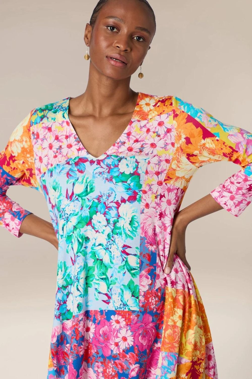 POPART FLORAL JERSEY BUBBLE DRESS | COL=MULTI