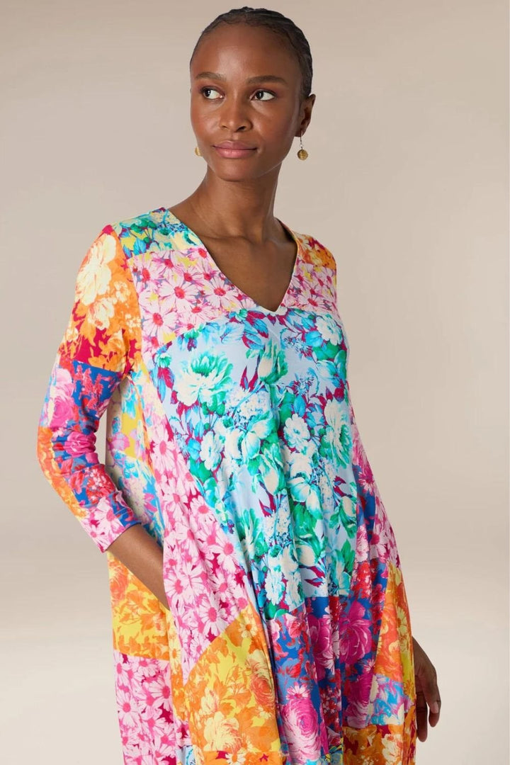 POPART FLORAL JERSEY BUBBLE DRESS | COL=MULTI