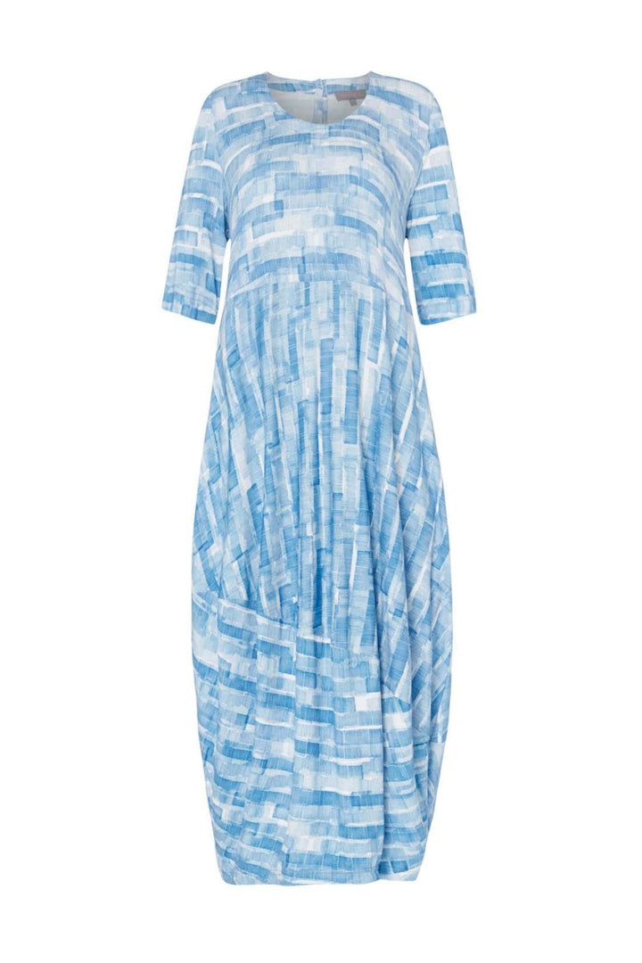 SCRIBBLE MONO PRINT DRESS | COL=ICE BLUE