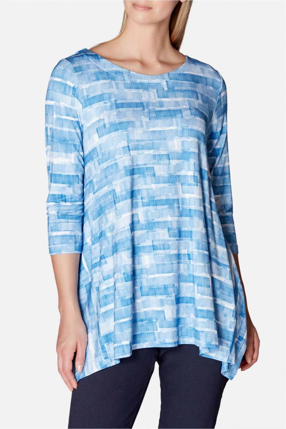 SCRIBBLE MONO PRINT TUNIC | COL=ICE BLUE