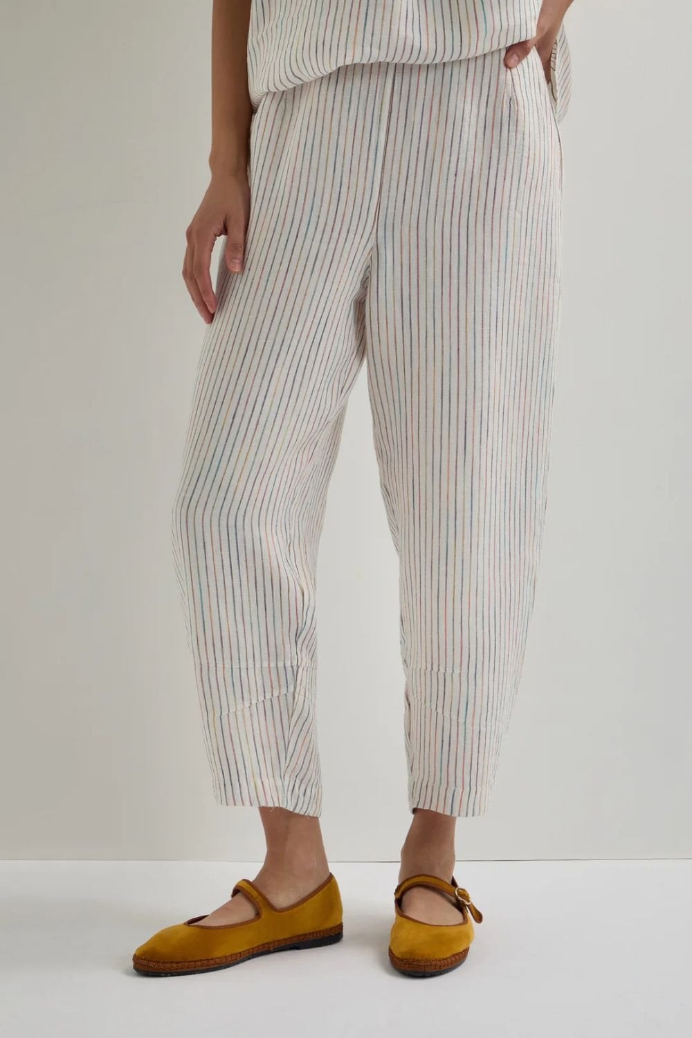 SPACE DYE BUBBLE TROUSER | COL=WHITE