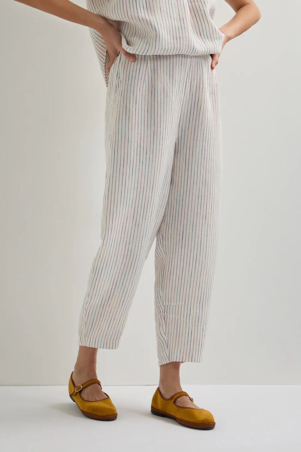 SPACE DYE BUBBLE TROUSER | COL=WHITE