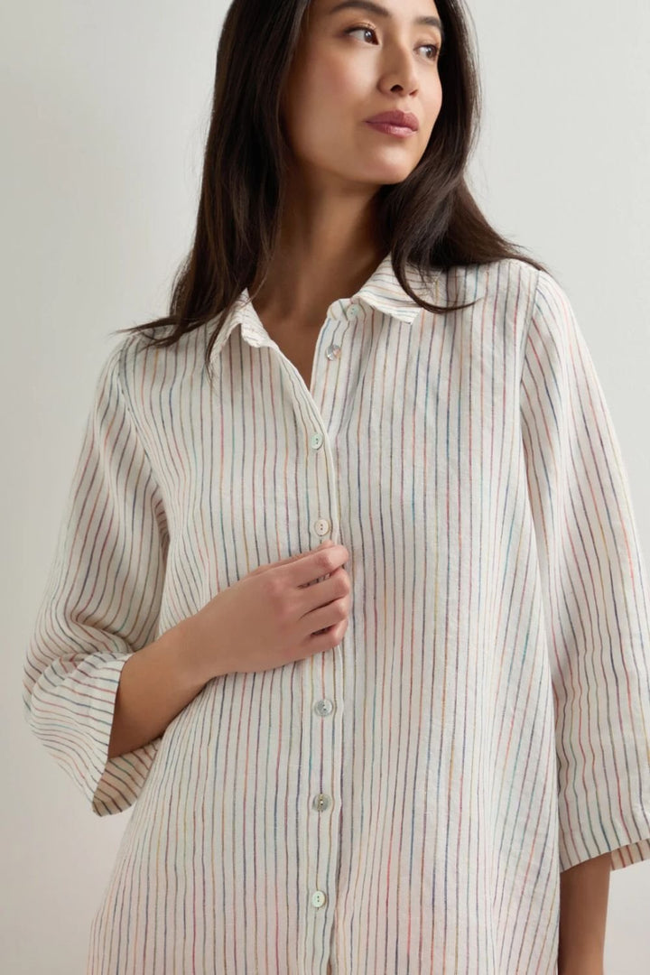 SPACE DYE STRIPE SHIRT | COL=WHITE