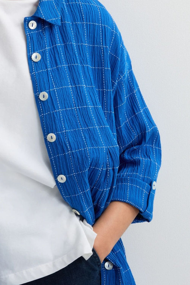 STITCHED GRID CHECK SHIRT | COL=NIGHT,PERIWINKLE