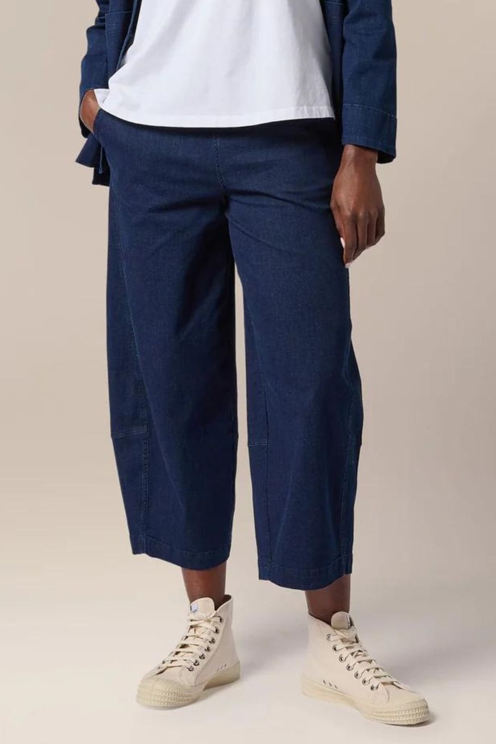 STRETCH DENIM BUBBLE TROUSER | COL=DENIM