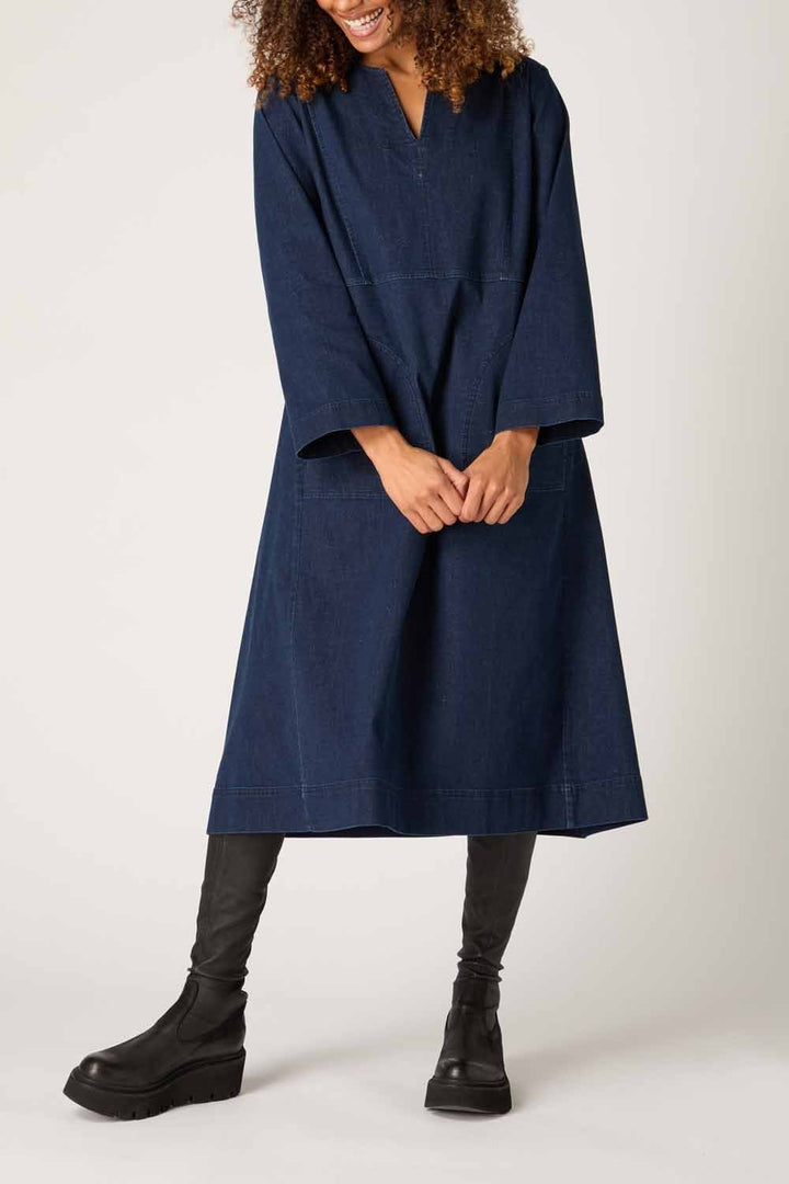 STRETCH DENIM POCKET DRESS | COL=DENIM