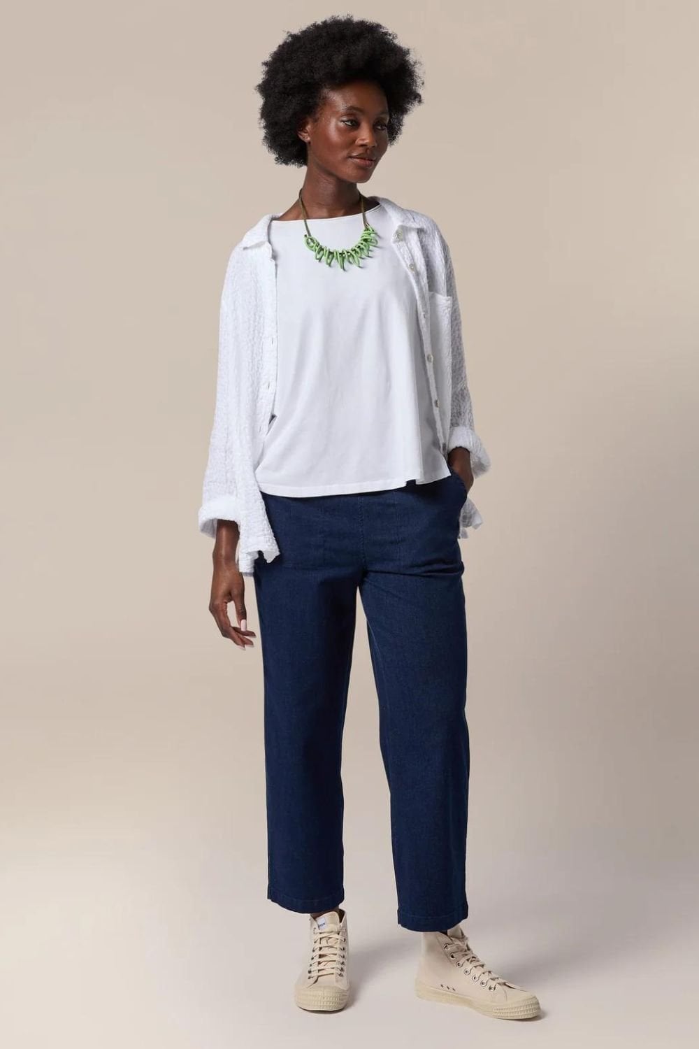 STRETCH DENIM STRAIGHT TROUSER | COL=DENIM