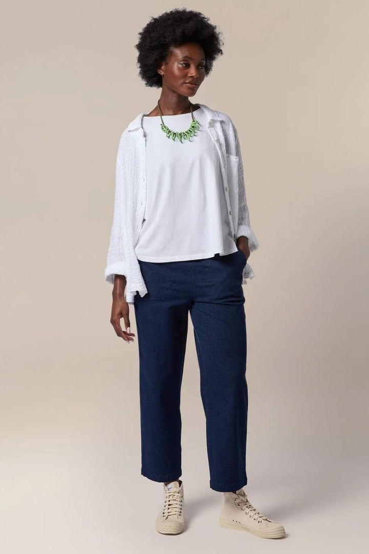 STRETCH DENIM STRAIGHT TROUSER | COL=DENIM