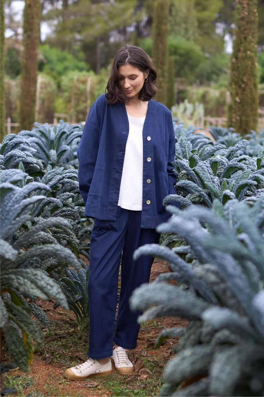 STRETCH DENIM STRAIGHT TROUSER | COL=DENIM
