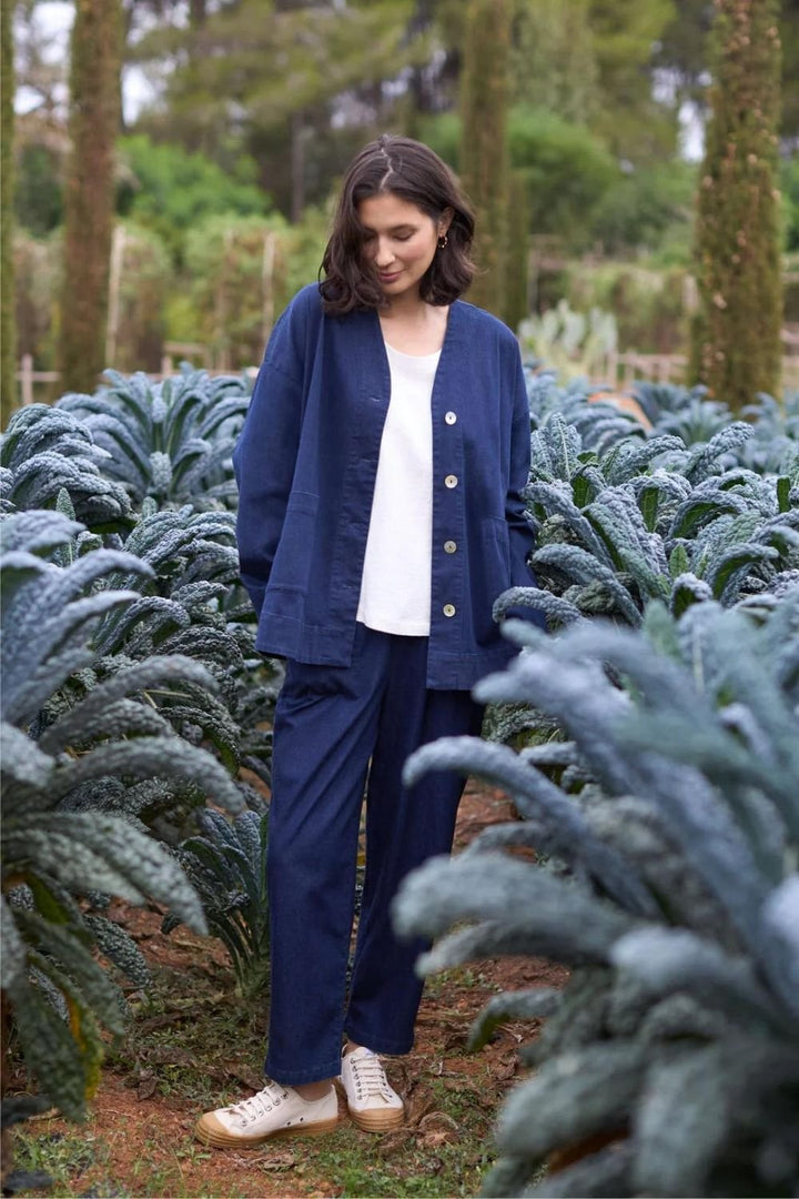 STRETCH DENIM STRAIGHT TROUSER | COL=DENIM