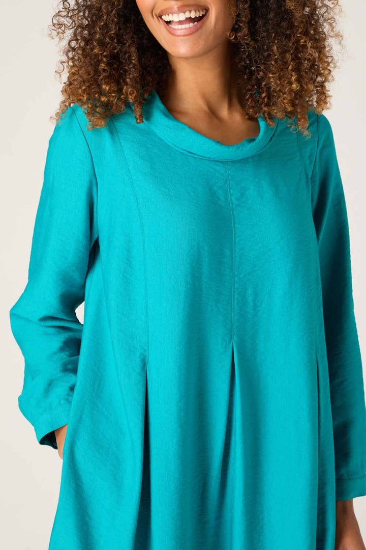 TEXTURED BUBBLE DRESS | COL=TURQUOISE