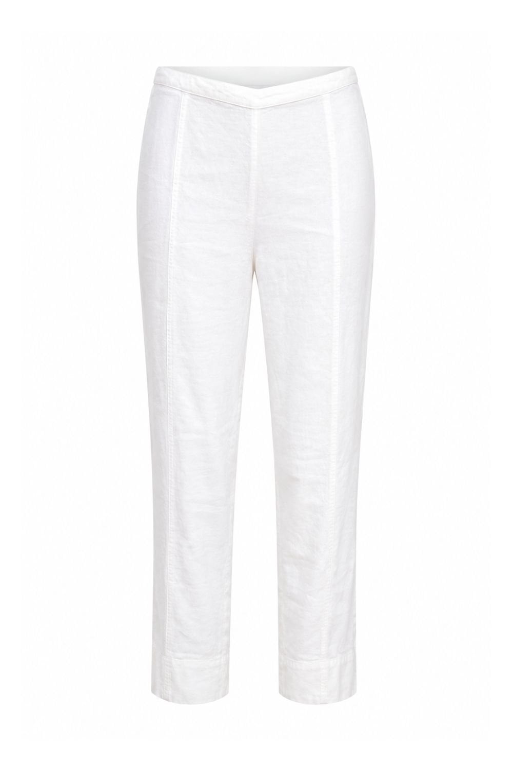 TEXTURED LINEN SLIM SLEG TROUSER | COL=WHITE