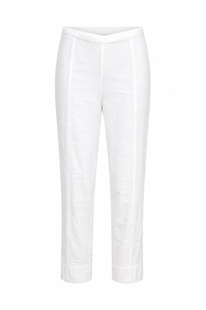 TEXTURED LINEN SLIM SLEG TROUSER | COL=WHITE
