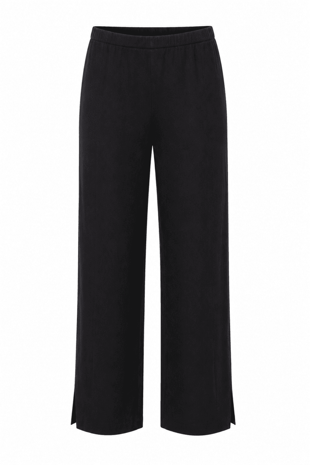 TEXTURED LINEN SLIM TROUSER | COL=BLACK