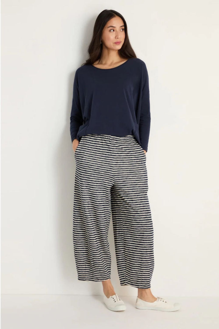 TEXTURED STRIPE BUBBLE TROUSER | COL=NIGHT
