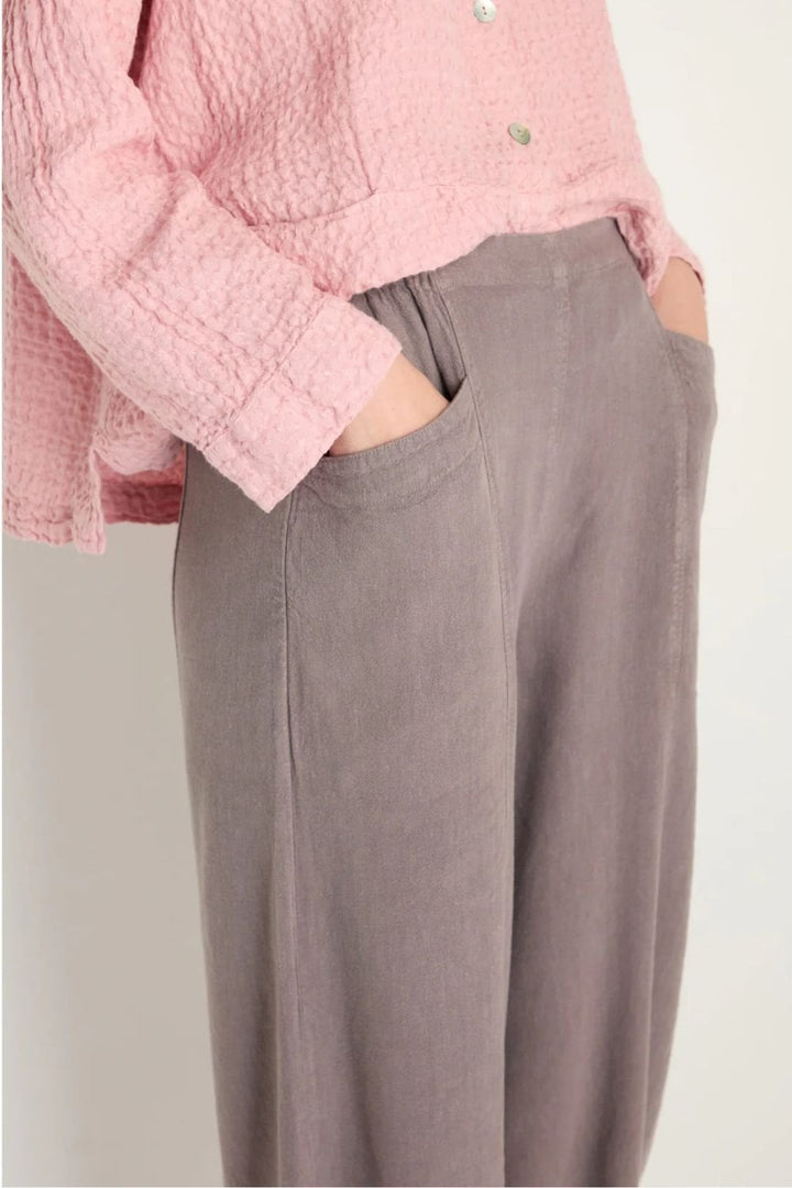 TWISTED LINEN BUBBLE TROUSER | COL=MUSHROOM