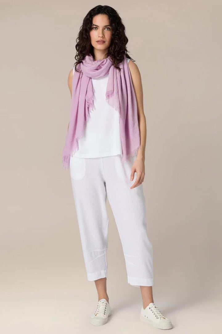 TWISTED LINEN CROP BUBBLE TROUSER | COL=WHITE