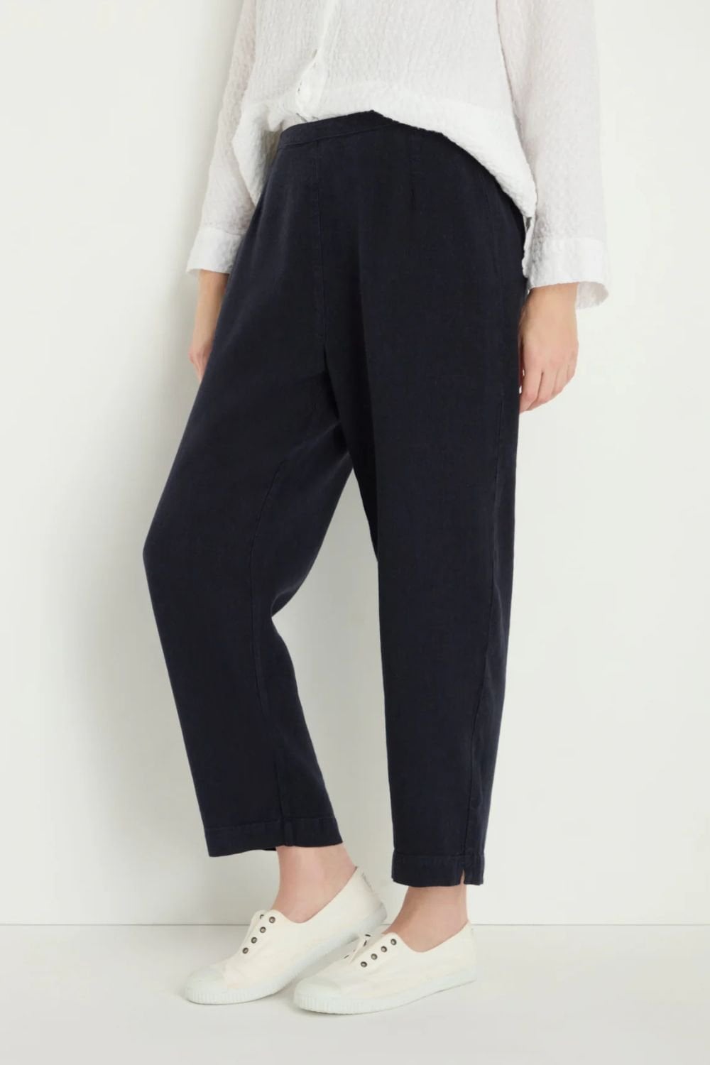 TWISTED LINEN SLIM TROUSER | COL=NIGHT