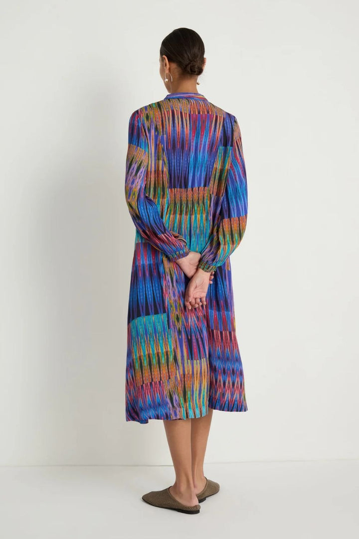 VIVID IKAT PATCHWORK DRESS | COL=MULTI