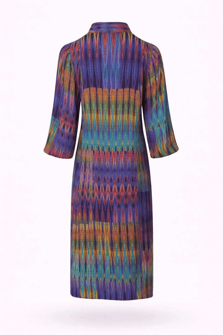 VIVID IKAT PATCHWORK SHIRT DRESS | COL=MULTI