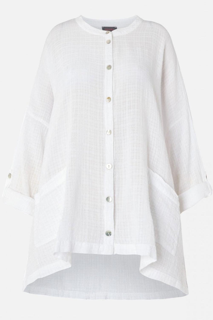 VOILE CHECK SHIRT | COL=WHITE