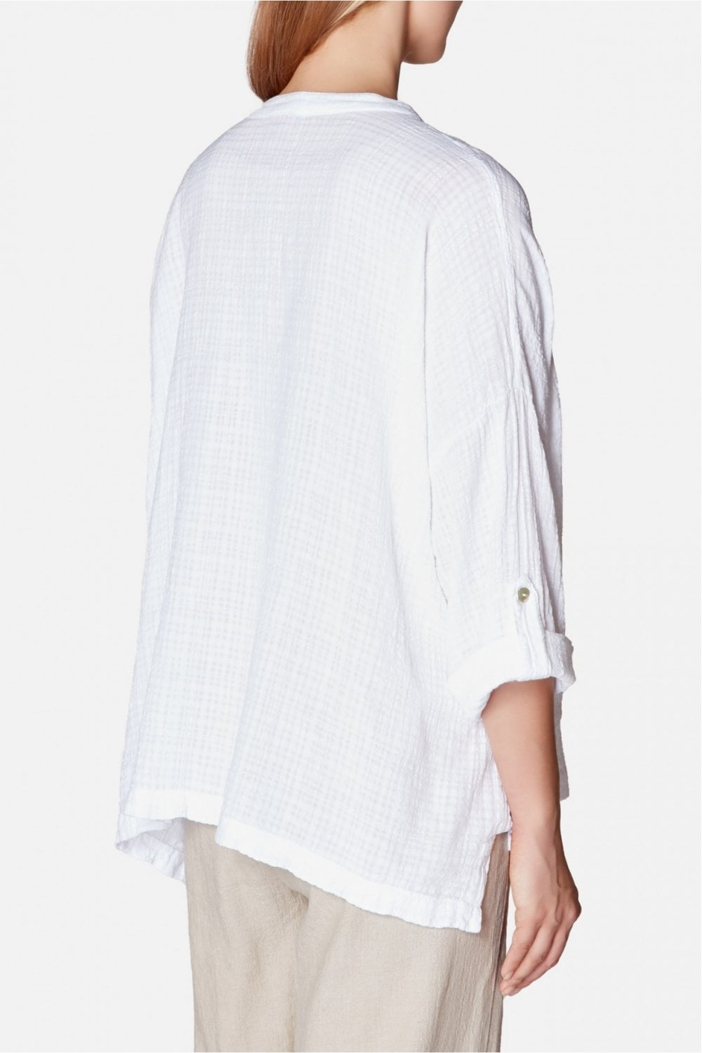 VOILE CHECK SHIRT | COL=WHITE
