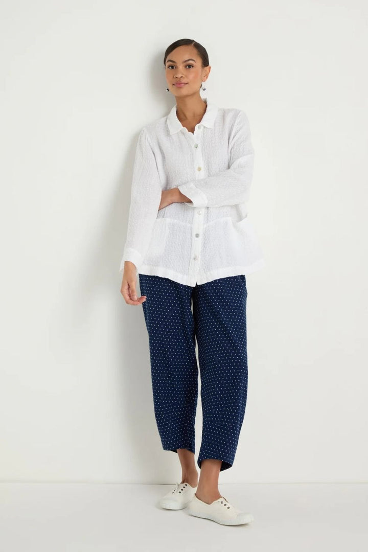 WAFFLE LINEN POCKET SHIRT | COL=WHITE