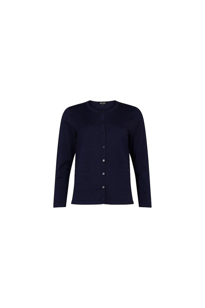 CLASSIC BUTTON THROUGH CARDIGAN | COL=NAVY