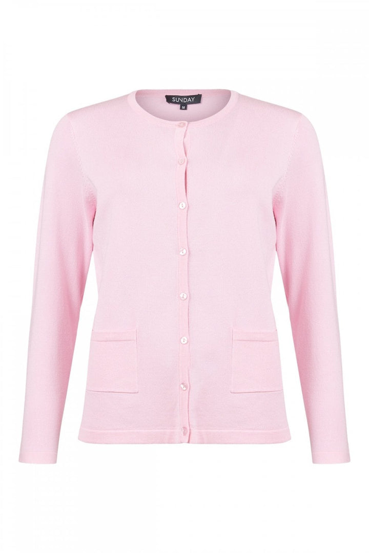 CLASSIC BUTTON THROUGH CARDIGAN | COL=PINK ORCHID,ROSE PINK