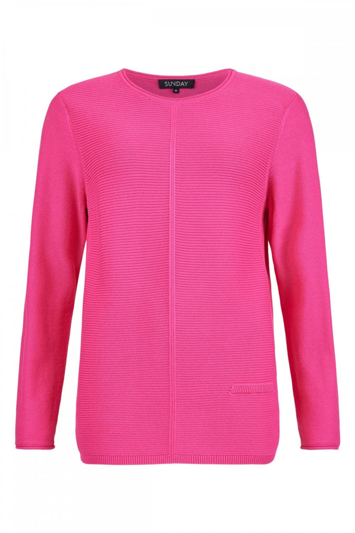 FINE RIB PULLOVER | COL=BLUE,FUSCHIA