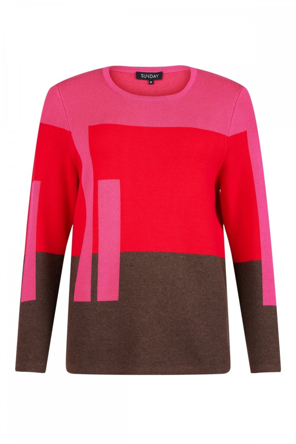 MULTI PRINT KNIT JUMPER | COL=PINK CHERRY